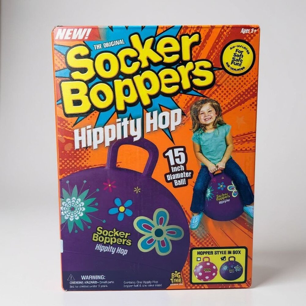 The Original Socker Boppers Hippity Hop 15" Diameter Ball For Ages 3+ Indoor & O